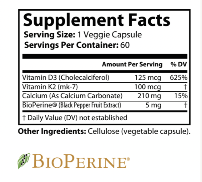 VitaminD3 Ingredients